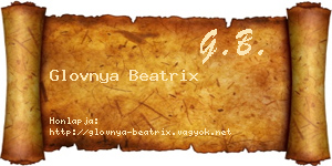 Glovnya Beatrix névjegykártya